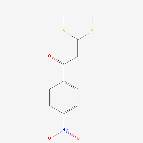 3,3-bis(methylsulfanyl)-1-(4-nitrophenyl)prop-2-en-1-one (CAS: 81375-97-5) - Chemical Structure and Molecular Formula 