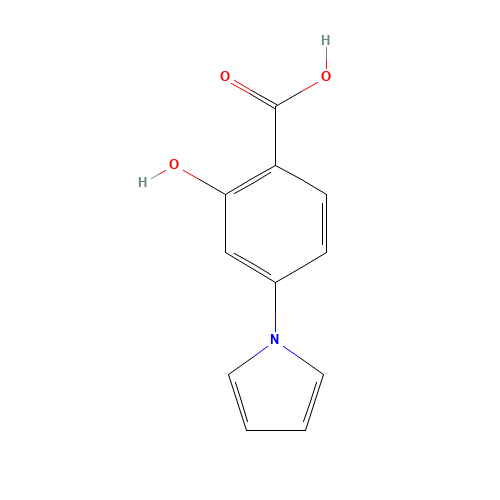 2-hydroxy-4-pyrrol-1-ylbenzoic acid (CAS: 35580-52-0) - Chemical Structure and Molecular Formula 
