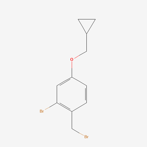 2-bromo-1-(bromomethyl)-4-(cyclopropylmethoxy)benzene (CAS: 1393469-76-5) - Chemical Structure and Molecular Formula 