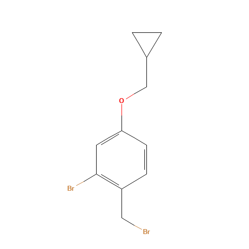 2-bromo-1-(bromomethyl)-4-(cyclopropylmethoxy)benzene (CAS: 1393469-76-5) - Chemical Structure and Molecular Formula 