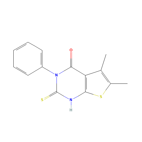 5,6-dimethyl-3-phenyl-2-sulfanylidene-1H-thieno[2,3-d]pyrimidin-4-one (CAS: 59898-64-5) - Related Chemical Product