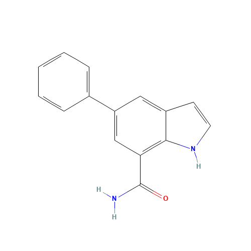 5-phenyl-1H-indole-7-carboxamide (CAS: 860625-06-5) - Chemical Structure and Molecular Formula 