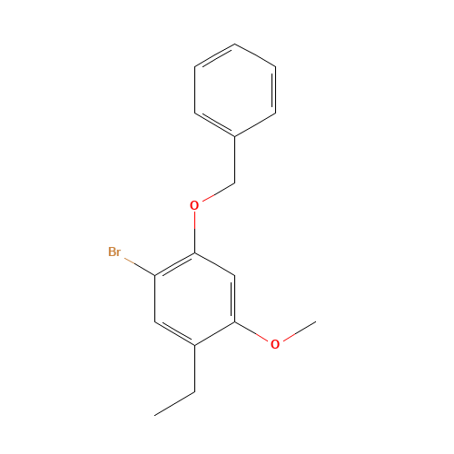 1-bromo-5-ethyl-4-methoxy-2-phenylmethoxybenzene (CAS: 749930-40-3) - Chemical Structure and Molecular Formula 