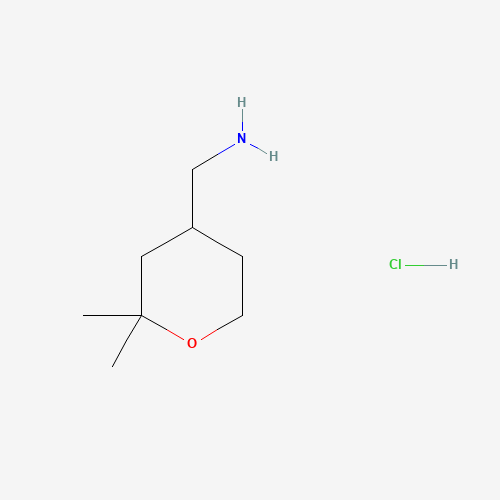 (2,2-dimethyloxan-4-yl)methanamine;hydrochloride (CAS: 1311254-48-4) - Chemical Structure and Molecular Formula 