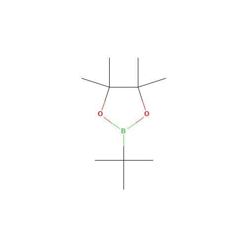 2-tert-butyl-4,4,5,5-tetramethyl-1,3,2-dioxaborolane (CAS: 99810-76-1) - Chemical Structure and Molecular Formula 