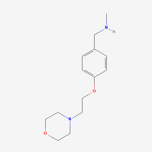 N-methyl-1-[4-(2-morpholin-4-ylethoxy)phenyl]methanamine (CAS: 852180-77-9) - Chemical Structure and Molecular Formula 