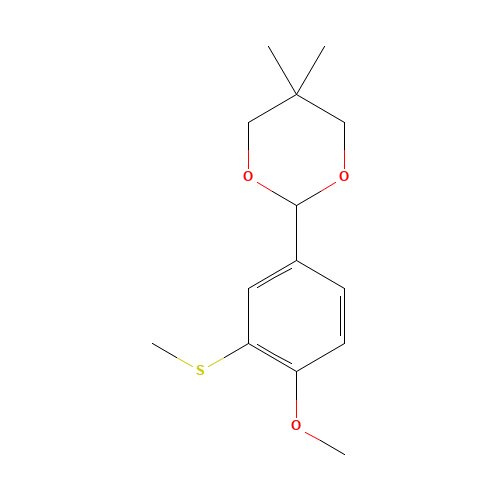 2-(4-methoxy-3-methylsulfanylphenyl)-5,5-dimethyl-1,3-dioxane (CAS: 1223714-20-2) - Chemical Structure and Molecular Formula 