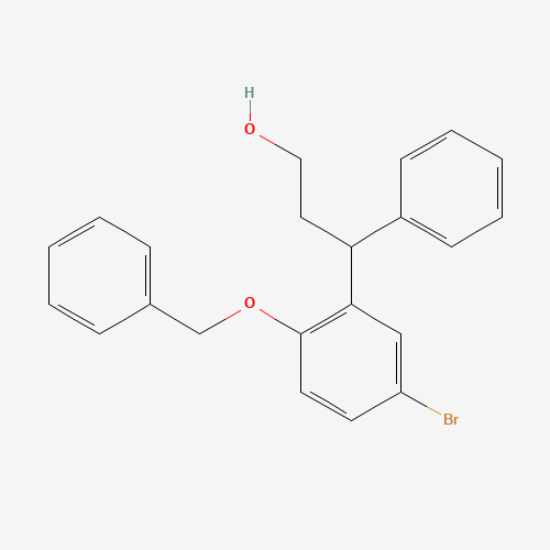 3-(5-bromo-2-phenylmethoxyphenyl)-3-phenylpropan-1-ol (CAS: 156755-25-8) - Chemical Structure and Molecular Formula 
