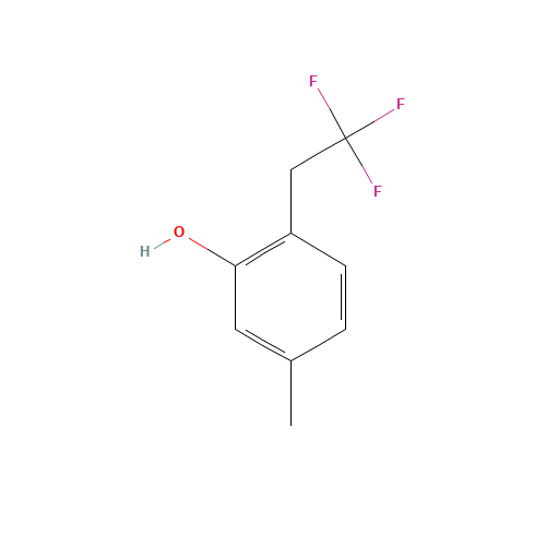 5-methyl-2-(2,2,2-trifluoroethyl)phenol (CAS: 935534-22-8) - Chemical Structure and Molecular Formula 
