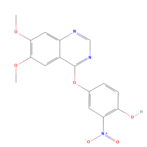 4-(6,7-dimethoxyquinazolin-4-yl)oxy-2-nitrophenol (CAS: 952490-73-2) - Chemical Structure and Molecular Formula 
