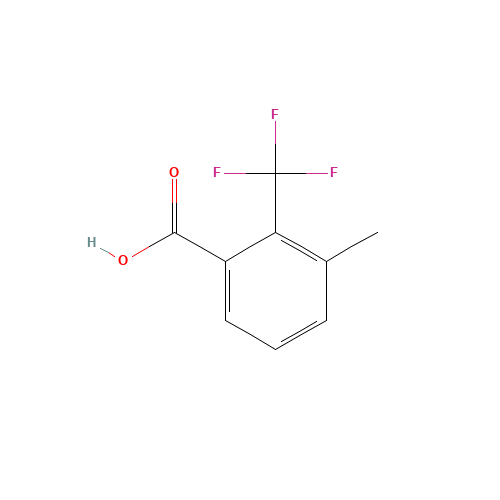 3-methyl-2-(trifluoromethyl)benzoic acid (CAS: 1214385-15-5) - Chemical Structure and Molecular Formula 