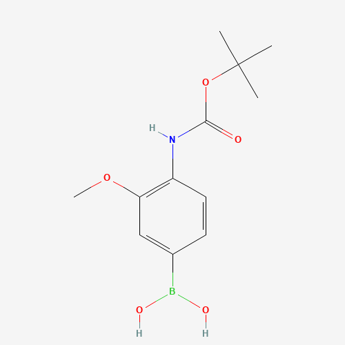[3-methoxy-4-[(2-methylpropan-2-yl)oxycarbonylamino]phenyl]boronic acid (CAS: 669713-95-5) - Chemical Structure and Molecular Formula 
