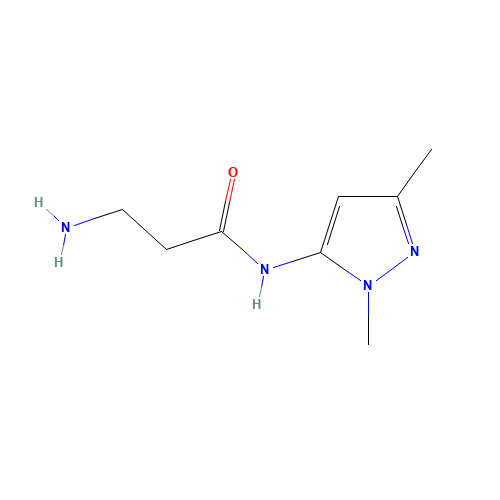 3-amino-N-(2,5-dimethylpyrazol-3-yl)propanamide (CAS: 1000381-70-3) - Chemical Structure and Molecular Formula 