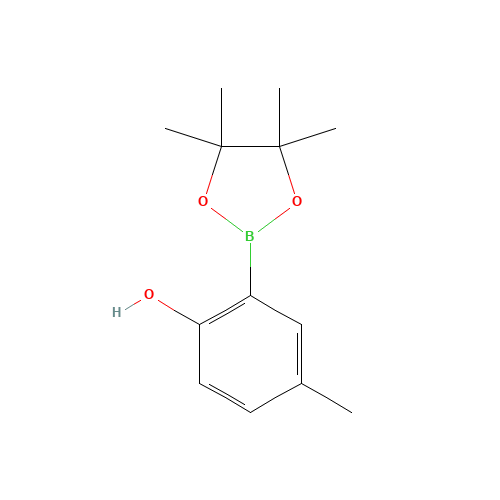4-methyl-2-(4,4,5,5-tetramethyl-1,3,2-dioxaborolan-2-yl)phenol (CAS: 1398414-30-6) - Chemical Structure and Molecular Formula 