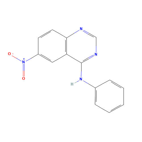 6-nitro-N-phenylquinazolin-4-amine (CAS: 49675-75-4) - Chemical Structure and Molecular Formula 