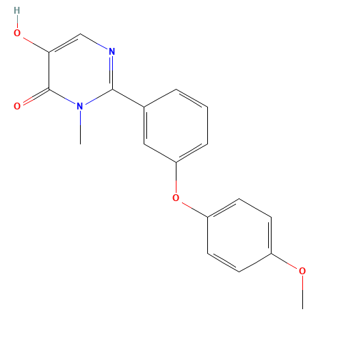 5-hydroxy-2-[3-(4-methoxyphenoxy)phenyl]-3-methylpyrimidin-4-one (CAS: 1333240-15-5) - Chemical Structure and Molecular Formula 