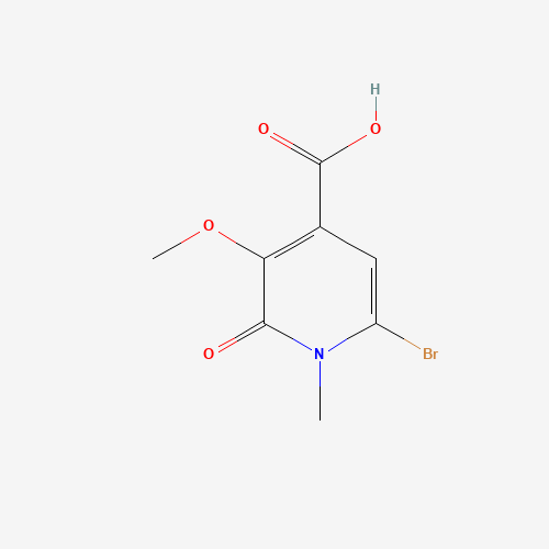 6-bromo-3-methoxy-1-methyl-2-oxopyridine-4-carboxylic acid (CAS: 1429204-41-0) - Chemical Structure and Molecular Formula 