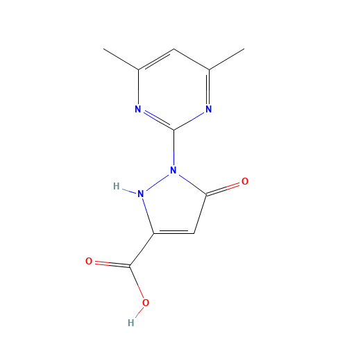 2-(4,6-dimethylpyrimidin-2-yl)-3-oxo-1H-pyrazole-5-carboxylic acid (CAS: 1208773-19-6) - Chemical Structure and Molecular Formula 