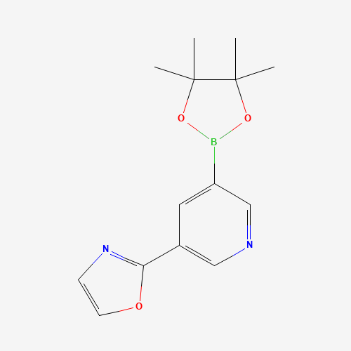 2-[5-(4,4,5,5-tetramethyl-1,3,2-dioxaborolan-2-yl)pyridin-3-yl]-1,3-oxazole (CAS: 1201644-46-3) - Chemical Structure and Molecular Formula 