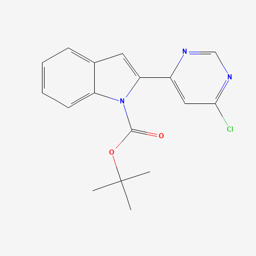 tert-butyl 2-(6-chloropyrimidin-4-yl)indole-1-carboxylate (CAS: 954219-24-0) - Chemical Structure and Molecular Formula 