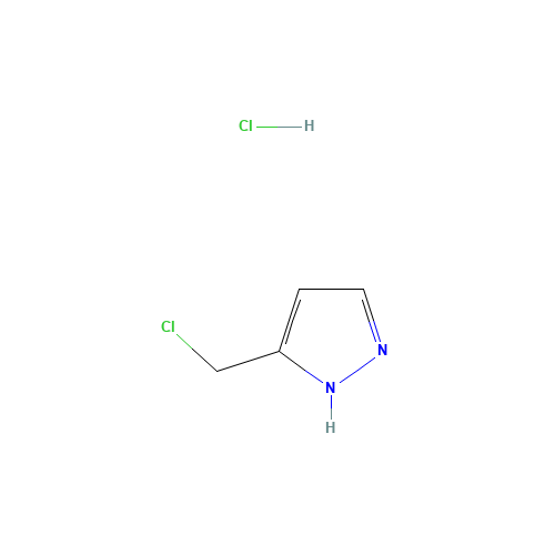 5-(chloromethyl)-1H-pyrazole;hydrochloride (CAS: 69658-97-5) - Chemical Structure and Molecular Formula 