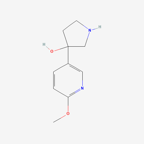 3-(6-methoxypyridin-3-yl)pyrrolidin-3-ol (CAS: 1225218-31-4) - Chemical Structure and Molecular Formula 