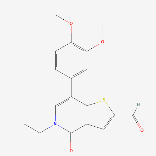 7-(3,4-dimethoxyphenyl)-5-ethyl-4-oxothieno[3,2-c]pyridine-2-carbaldehyde (CAS: 1610520-51-8) - Chemical Structure and Molecular Formula 