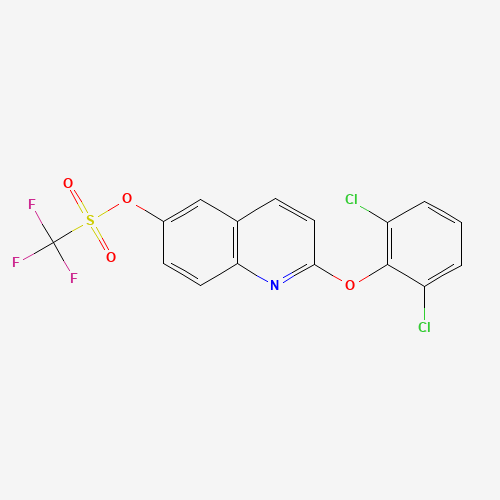 [2-(2,6-dichlorophenoxy)quinolin-6-yl] trifluoromethanesulfonate (CAS: 623147-11-5) - Chemical Structure and Molecular Formula 
