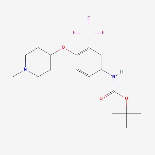 tert-butyl N-[4-(1-methylpiperidin-4-yl)oxy-3-(trifluoromethyl)phenyl]carbamate (CAS: 1318242-90-8) - Related Chemical Product