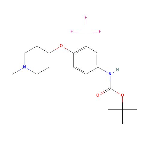 tert-butyl N-[4-(1-methylpiperidin-4-yl)oxy-3-(trifluoromethyl)phenyl]carbamate (CAS: 1318242-90-8) - Related Chemical Product
