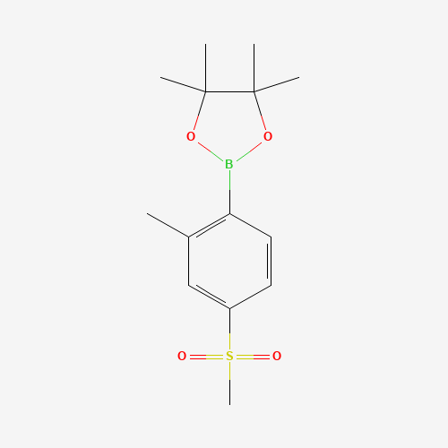 4,4,5,5-tetramethyl-2-(2-methyl-4-methylsulfonylphenyl)-1,3,2-dioxaborolane (CAS: 1011459-26-9) - Chemical Structure and Molecular Formula 