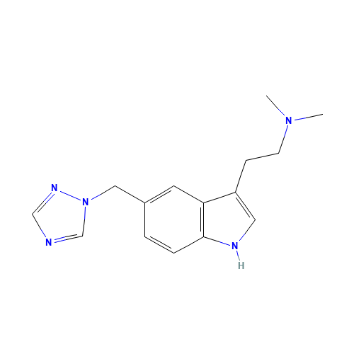 N,N-dimethyl-2-[5-(1,2,4-triazol-1-ylmethyl)-1H-indol-3-yl]ethanamine (CAS: 144034-80-0) - Chemical Structure and Molecular Formula 