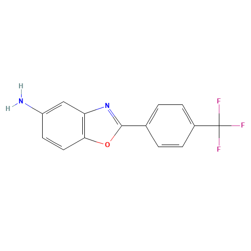2-[4-(trifluoromethyl)phenyl]-1,3-benzoxazol-5-amine (CAS: 863771-13-5) - Chemical Structure and Molecular Formula 