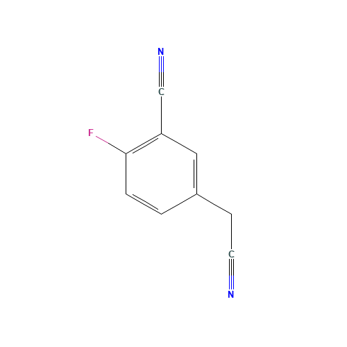 5-(cyanomethyl)-2-fluorobenzonitrile (CAS: 519059-09-7) - Chemical Structure and Molecular Formula 