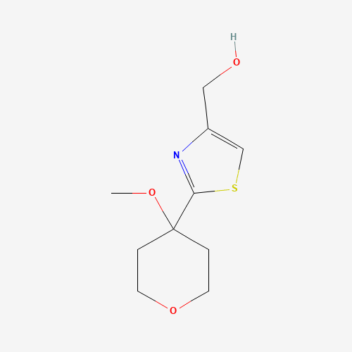 [2-(4-methoxyoxan-4-yl)-1,3-thiazol-4-yl]methanol (CAS: 1478719-48-0) - Chemical Structure and Molecular Formula 