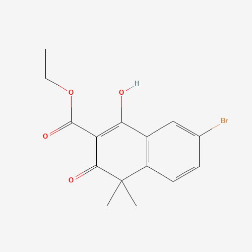 ethyl 7-bromo-1-hydroxy-4,4-dimethyl-3-oxonaphthalene-2-carboxylate (CAS: 1035263-60-5) - Chemical Structure and Molecular Formula 