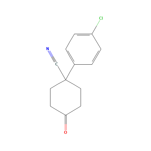 1-(4-chlorophenyl)-4-oxocyclohexane-1-carbonitrile (CAS: 25115-75-7) - Chemical Structure and Molecular Formula 