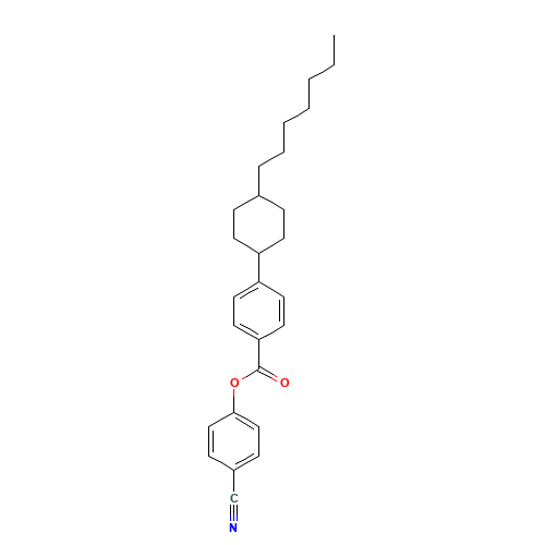 (4-cyanophenyl) 4-(4-heptylcyclohexyl)benzoate (CAS: 81930-18-9) - Chemical Structure and Molecular Formula 