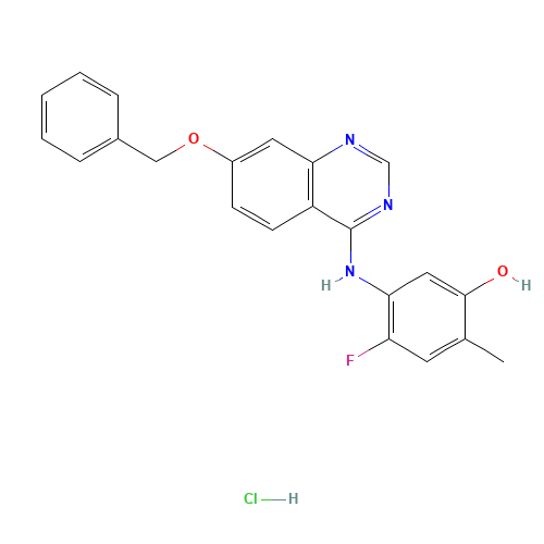 4-fluoro-2-methyl-5-[(7-phenylmethoxyquinazolin-4-yl)amino]phenol;hydrochloride (CAS: 193000-39-4) - Related Chemical Product