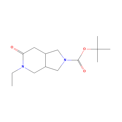 tert-butyl 5-ethyl-6-oxo-1,3,3a,4,7,7a-hexahydropyrrolo[3,4-c]pyridine-2-carboxylate (CAS: 1360364-17-5) - Chemical Structure and Molecular Formula 