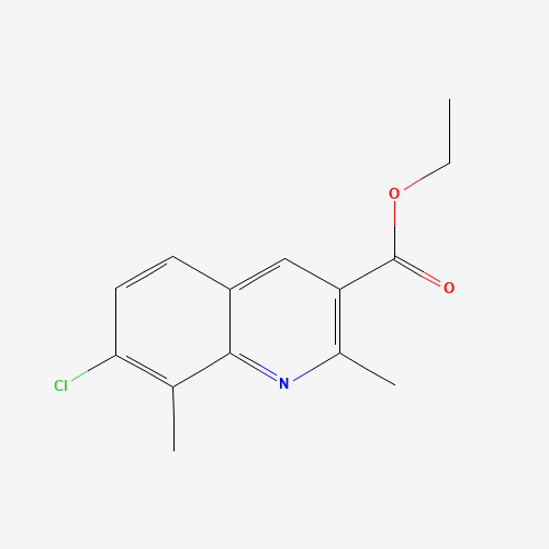 ethyl 7-chloro-2,8-dimethylquinoline-3-carboxylate (CAS: 948290-28-6) - Chemical Structure and Molecular Formula 
