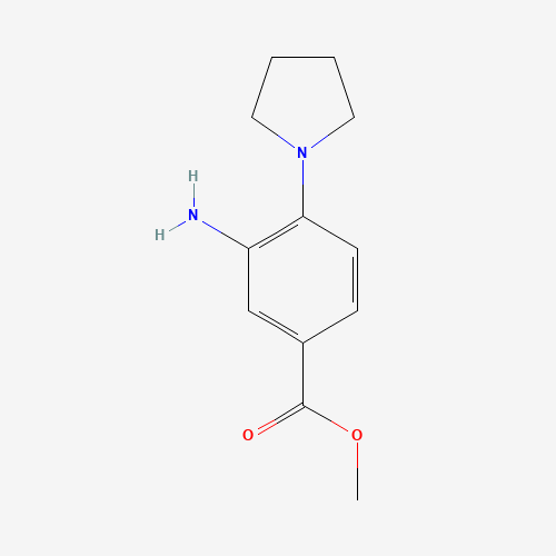 methyl 3-amino-4-pyrrolidin-1-ylbenzoate (CAS: 123986-65-2) - Chemical Structure and Molecular Formula 