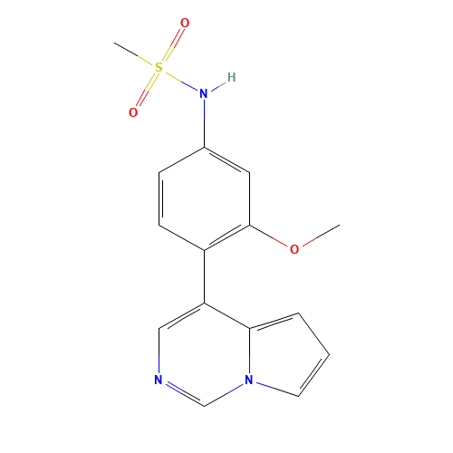 N-(3-methoxy-4-pyrrolo[1,2-c]pyrimidin-4-ylphenyl)methanesulfonamide (CAS: 1357094-42-8) - Chemical Structure and Molecular Formula 