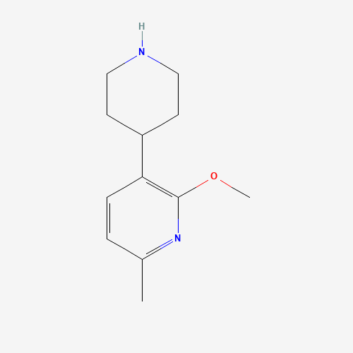 2-methoxy-6-methyl-3-piperidin-4-ylpyridine (CAS: 1448682-34-5) - Chemical Structure and Molecular Formula 