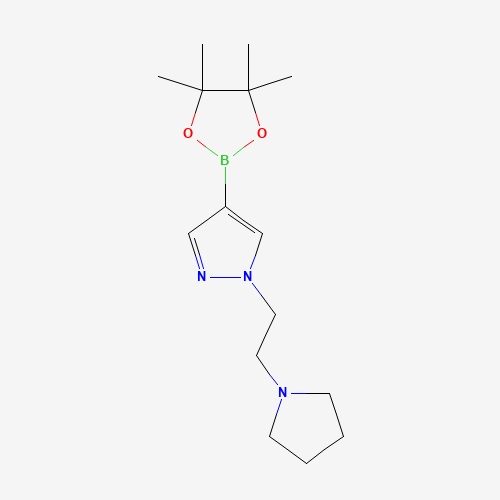 1-(2-pyrrolidin-1-ylethyl)-4-(4,4,5,5-tetramethyl-1,3,2-dioxaborolan-2-yl)pyrazole (CAS: 1000802-52-7) - Chemical Structure and Molecular Formula 