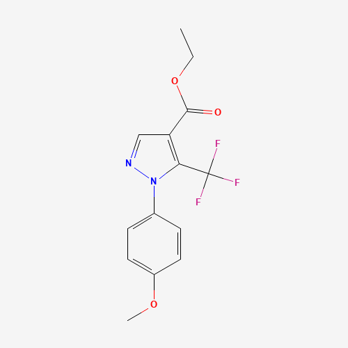 ethyl 1-(4-methoxyphenyl)-5-(trifluoromethyl)pyrazole-4-carboxylate (CAS: 112055-38-6) - Chemical Structure and Molecular Formula 