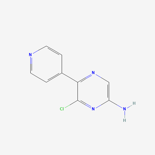 6-chloro-5-pyridin-4-ylpyrazin-2-amine (CAS: 925678-01-9) - Chemical Structure and Molecular Formula 