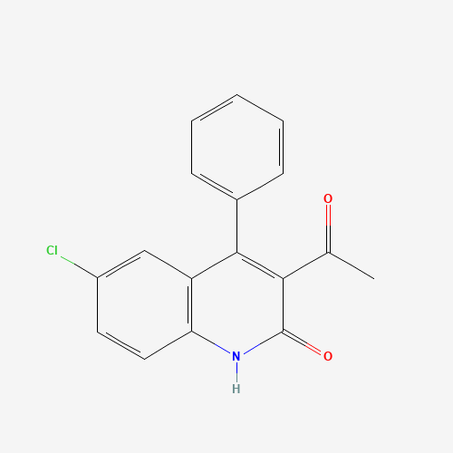 3-acetyl-6-chloro-4-phenyl-1H-quinolin-2-one (CAS: 58375-08-9) - Chemical Structure and Molecular Formula 