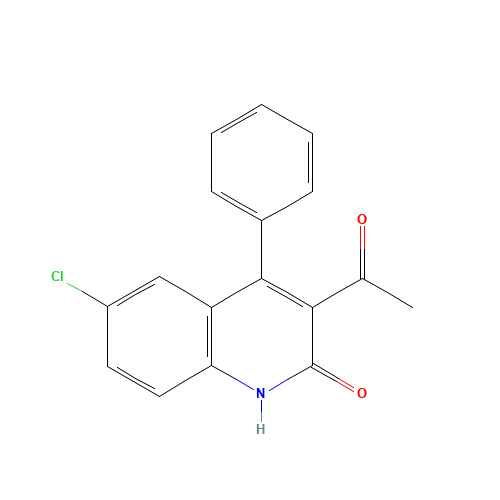 3-acetyl-6-chloro-4-phenyl-1H-quinolin-2-one (CAS: 58375-08-9) - Chemical Structure and Molecular Formula 