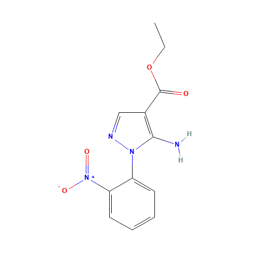 ethyl 5-amino-1-(2-nitrophenyl)pyrazole-4-carboxylate (CAS: 16459-33-9) - Chemical Structure and Molecular Formula 